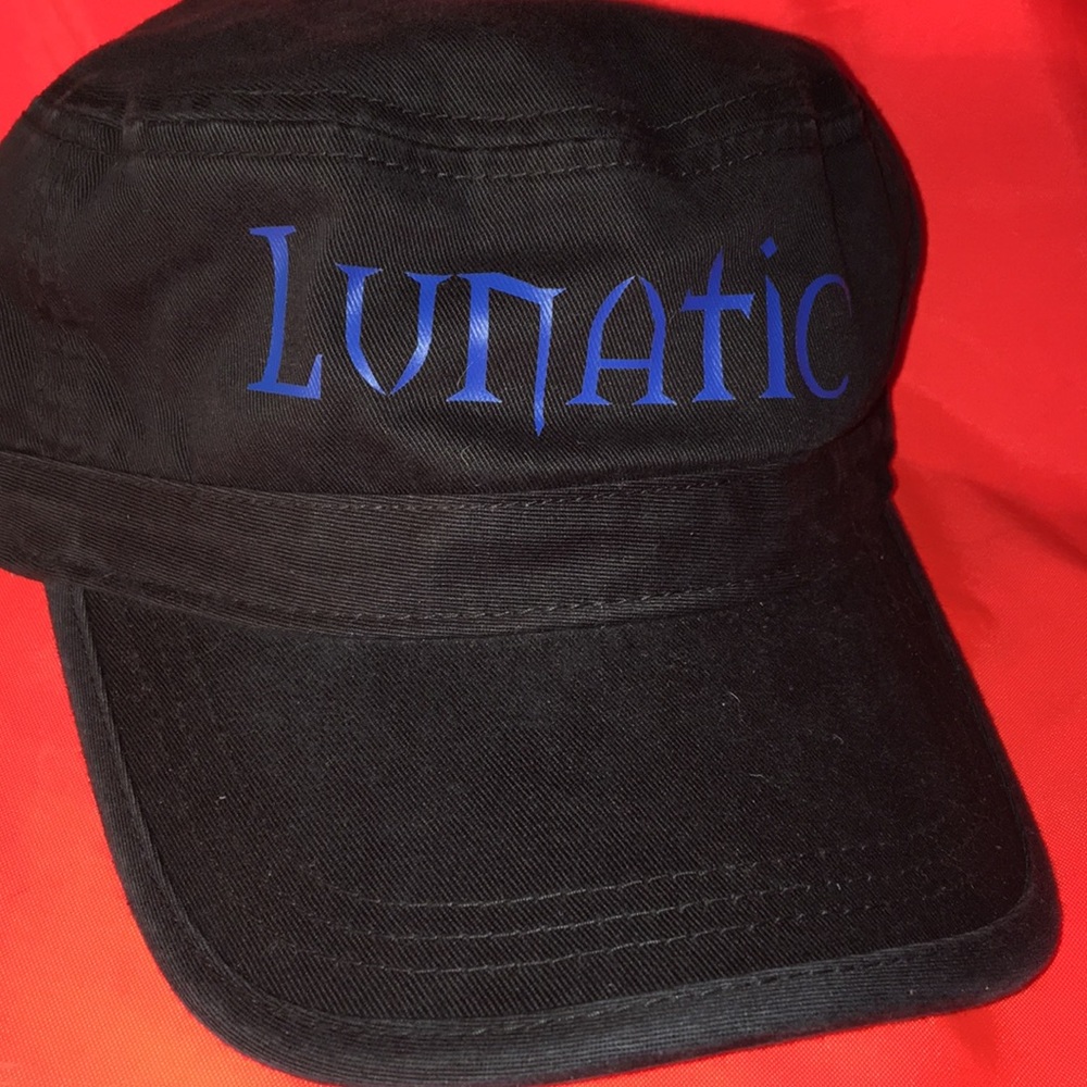 Lunatic 4 panel camp hat black adjustable back cap